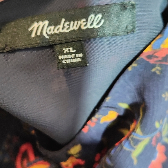 Floral Ruffle Bell-Sleeve Blouse - Navy Floral - Picture 7 of 16